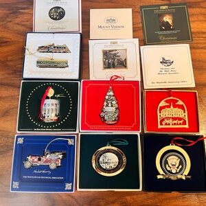 White House Historical ASN Boxed Ornament Lot 1989-2014 Presidential Collection